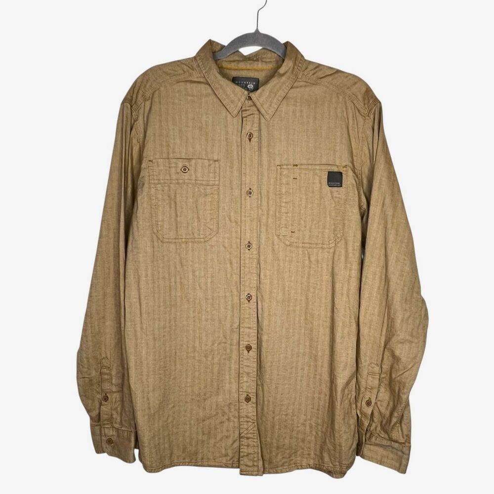 Mountain Hardwear Mittleman Shirt Men's Size Large Herringbone Outdoor Camp Hike